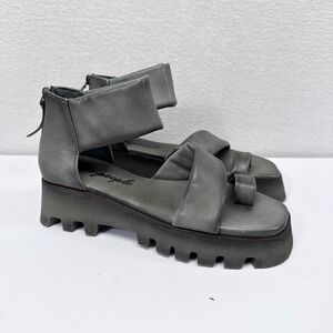 Free People Maddox Lug Sole Sandals Womens US 7.5 / EUR 38 Gray Platform Boho